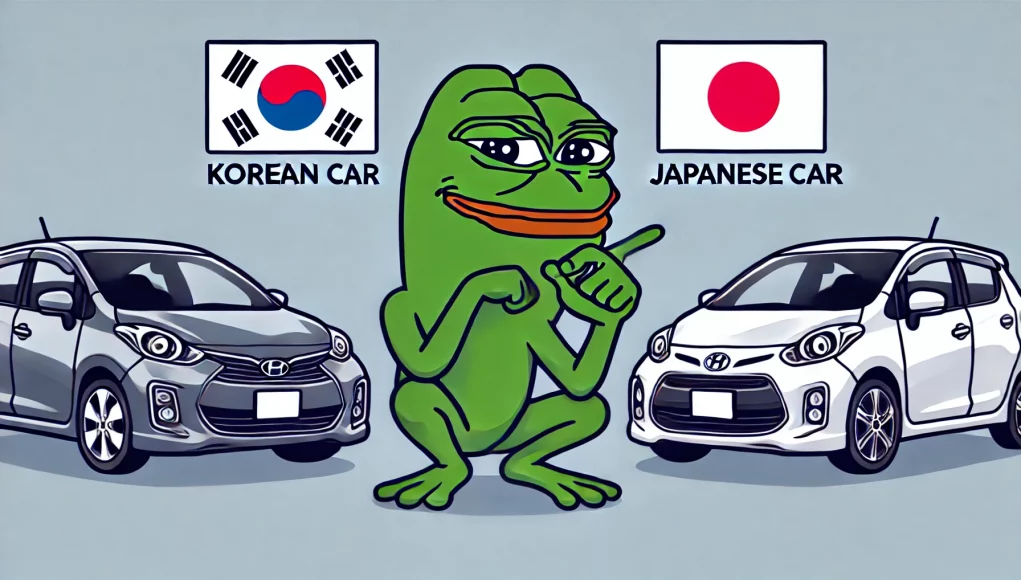 Korean car and a Japanese car