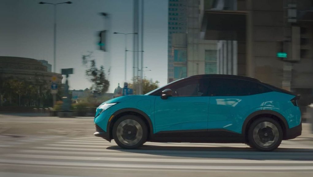 2026 Nissan LEAF electric crossover front three-quarter view