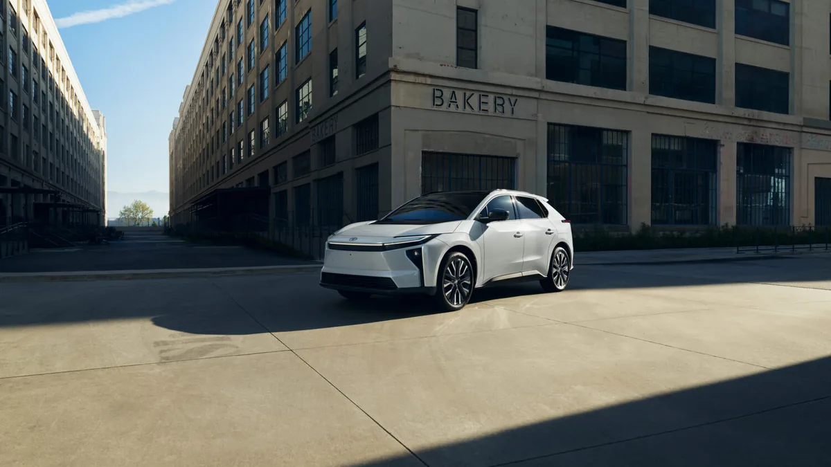 2026 Toyota bZ exterior on a city street