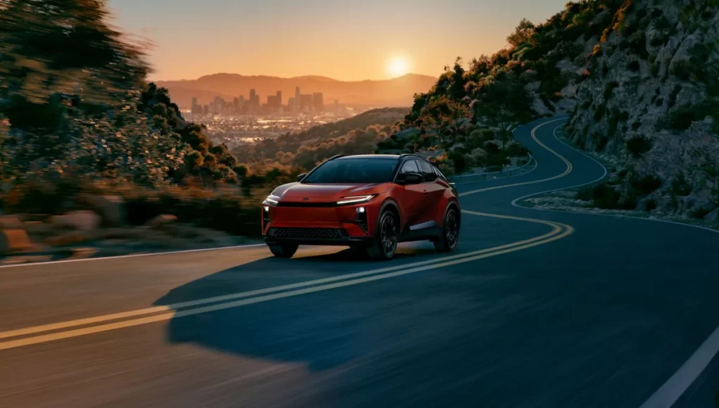 2026-toyota-c-hr-buyer-guide-1 2026 Toyota C-HR electric SUV driving on a mountain road