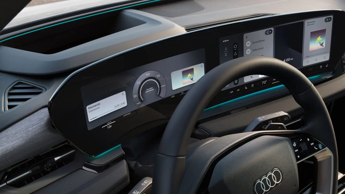 2027 Audi Q6 e-tron interior dashboard and display layout