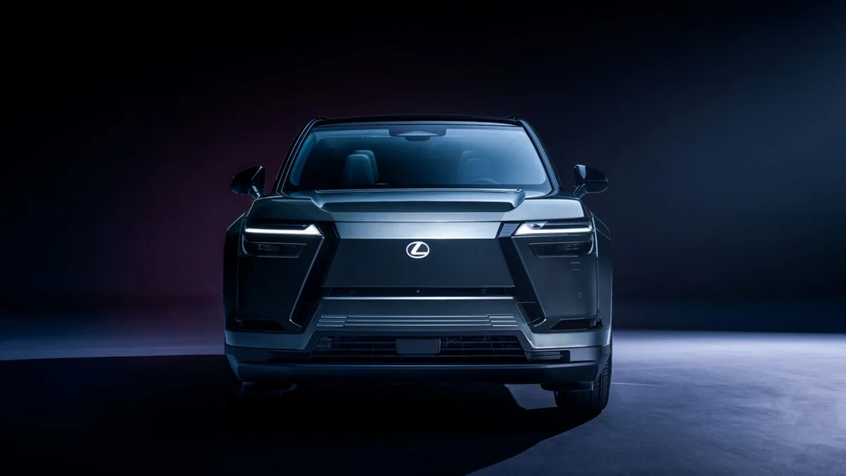 2027 Lexus TZ front view showing Lexus electric SUV design