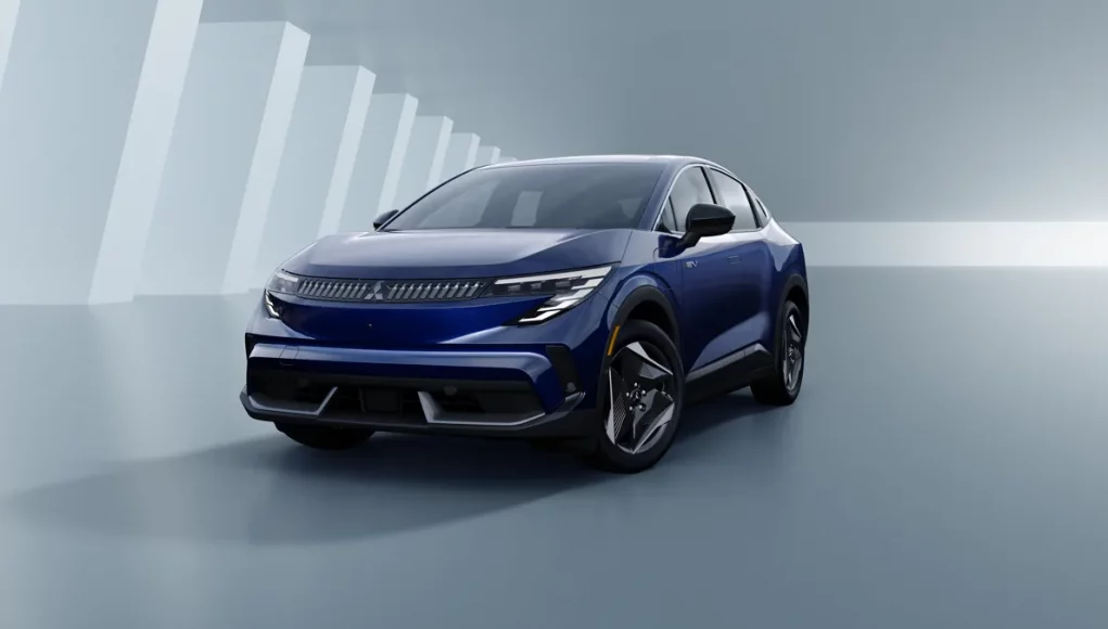 2027 Mitsubishi Eclipse Sportback EV front three-quarter view