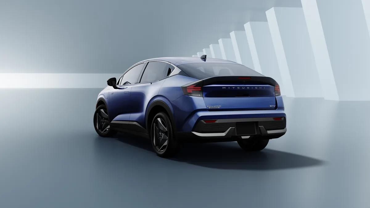 2027 Mitsubishi Eclipse Sportback EV rear three-quarter view