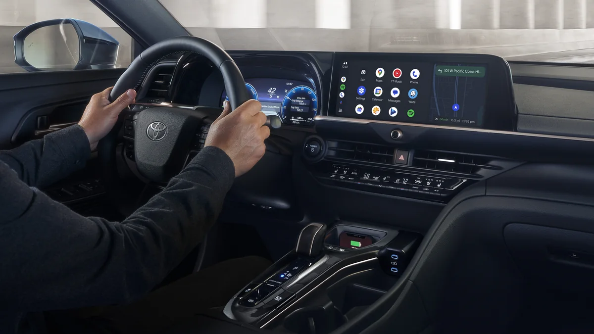 2027 Toyota Crown cabin with dashboard and front seats