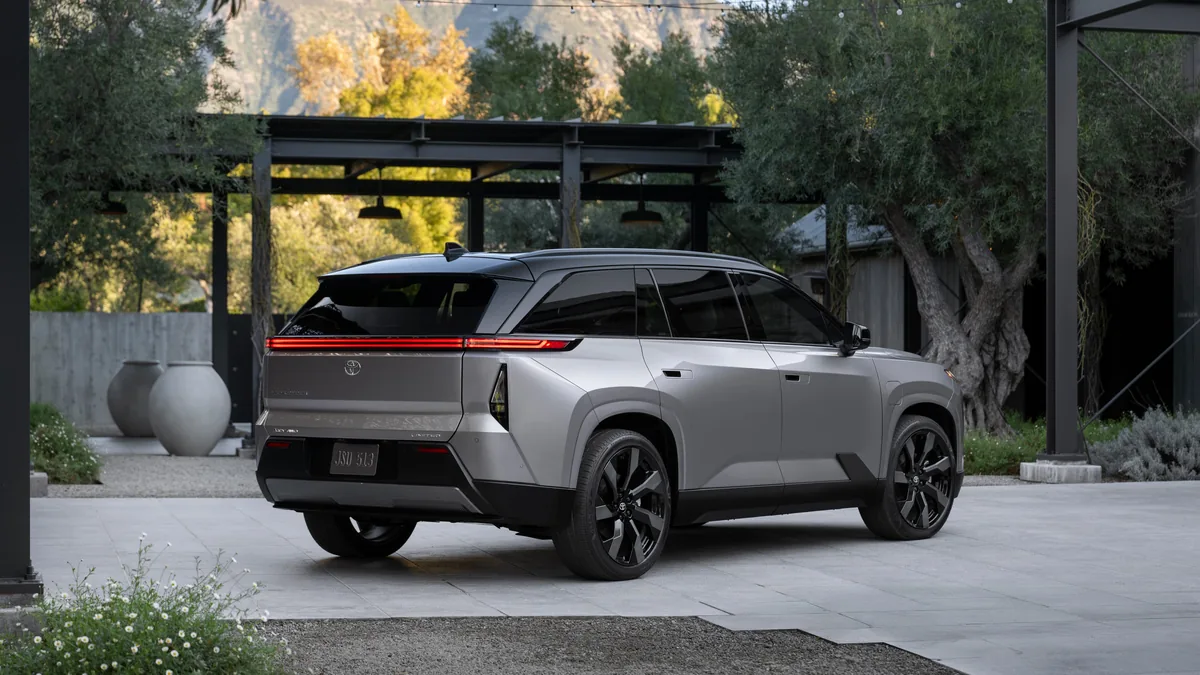 2027 Toyota Highlander electric three-row SUV exterior