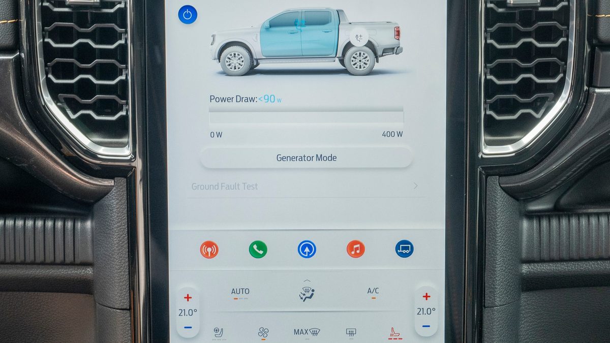 Ford Ranger PHEV worksite power use