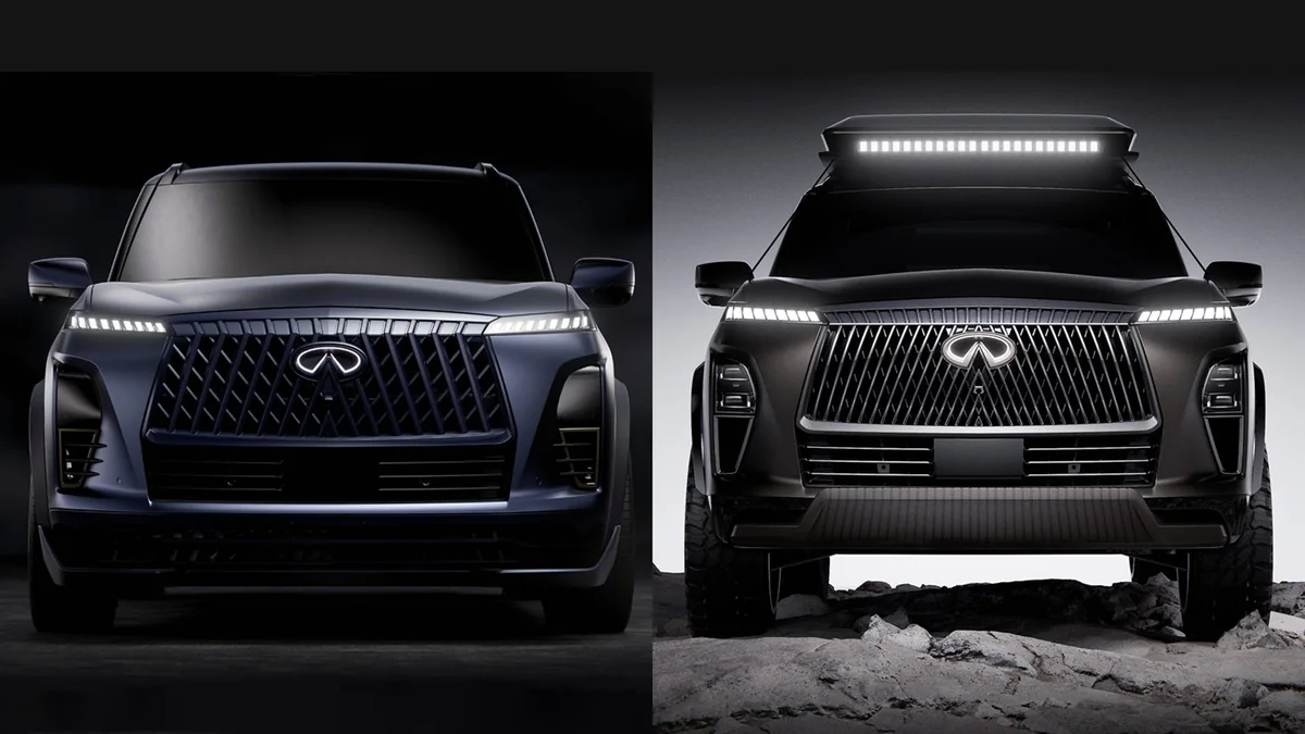 Infiniti QX80 Track Spec concept shown from the rear