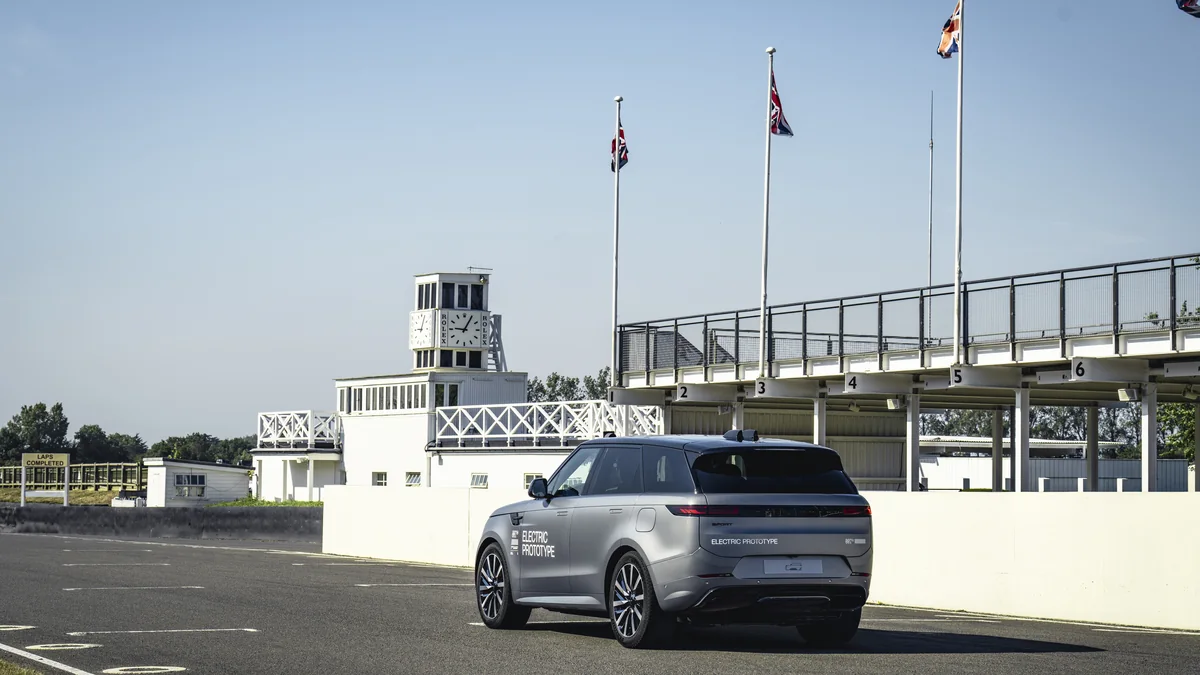 Range Rover Sport Electric prototype during a handling exercise