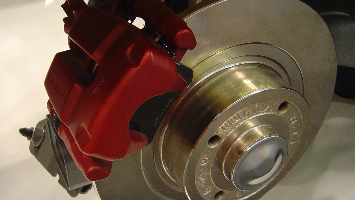 Front disc brake, caliper and suspension components visible for inspection